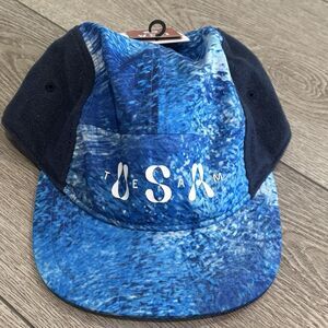 Nike Fly 5 Panel Hat USA Olympic Team Patches Sz L/XL Dri Fit Blue Running NWT